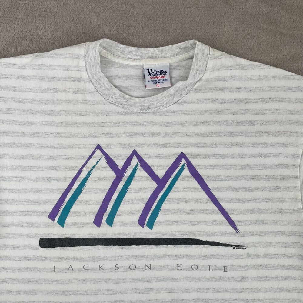 Vintage Jackson Hole Wyoming T Shirt Men Large Single Stitch Nature Mountains US